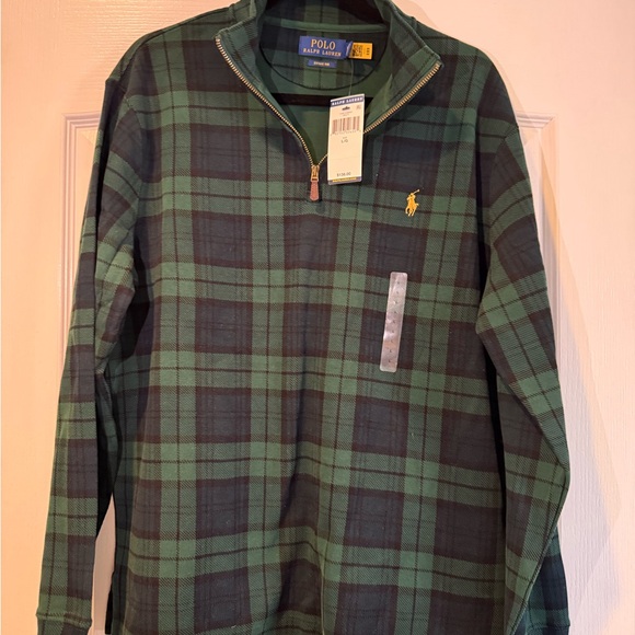NWT Polo Ralph Lauren Blackwatch Plaid Men’s Estate-Rib Cotton Pullover - Picture 5 of 10